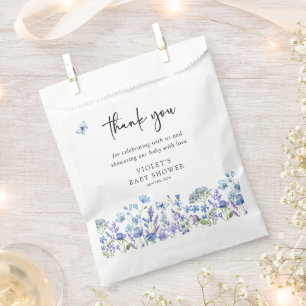 Aquarell Blue Wildblume Baby Dusche Geschenktütchen