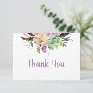 Aquarell-Blume 90. Überraschungs-Geburtstags-Danke Mitteilungskarte