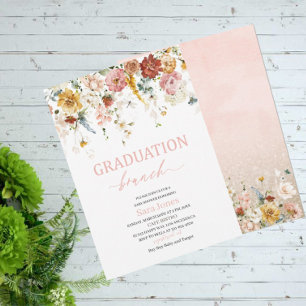 Aquarell Blume Abschluss Brunch Babydusche I Einladung