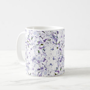 Aquarell Blume aus Hydrangeas. Kaffeetasse