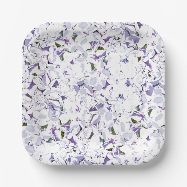 Aquarell Blume aus Hydrangeas. Pappteller (Vorderseite)