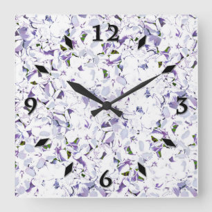 Aquarell Blume aus Hydrangeas. Quadratische Wanduhr