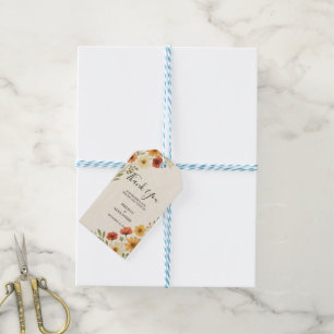 Aquarell Blume boho Hochzeit Foto vielen Dank Geschenkanhänger