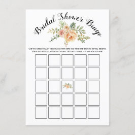 Aquarell-Blume Brautparty-Bingokarte Begleitkarte