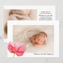 Aquarell-Blume Christening Taufe Einladung
