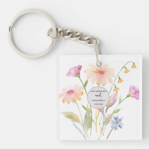 Aquarell-Blume editierbar Schlüsselanhänger