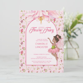 Aquarell Blume Fee Babydusche Einladung