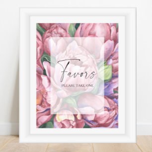 Aquarell-Blume - Hochzeitsgunstgeschenke bitte neh Poster