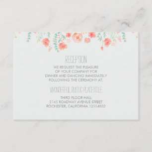 Aquarell Blume Hochzeitskarten Empfang Begleitkarte