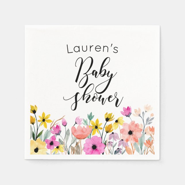 Aquarell Blume Kinderdusche Serviette (Vorderseite)