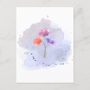 Aquarell-Blume Postkarte