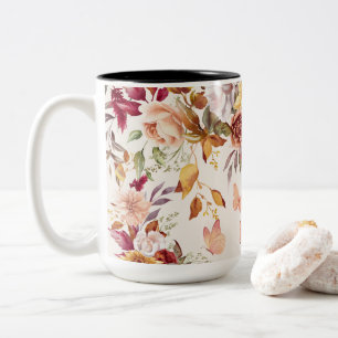 Aquarell-Blume Zweifarbige Tasse