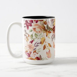Aquarell-Blume Zweifarbige Tasse