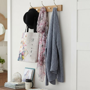Aquarell-Blumen auf Leinwand-Optik individuell ang Tasche