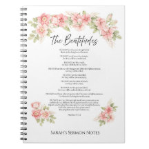 Aquarell-Blumen-Beatitudes-Schrift in Rosa