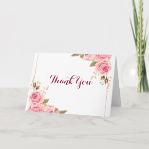 Aquarell-Blumen-Blume Rosa Dankeskarten Karte