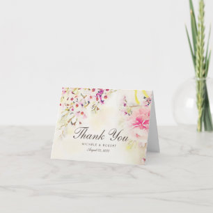 Aquarell-Blumen-Boho-Vintage-Dankeskarte Dankeskarte