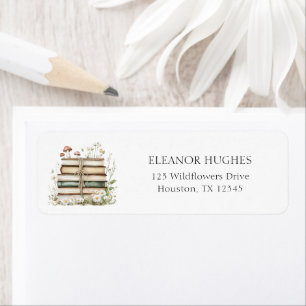 Aquarell-Blumen-Botanik-Bücher-Rücksendeadresse 