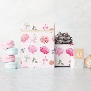 Aquarell-Blumen-Braut In Blüte Brautparty Geschenkpapier