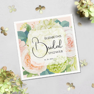 Aquarell-Blumen Brautschau in Rosé Serviette