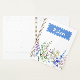Aquarell Blumen Custom Name Planer Cover Design