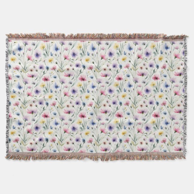Aquarell-Blumen Decke (Vorderseite)