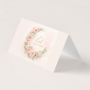 Aquarell-Blumen-Eid-Mubarak-Karte – Romantische Is