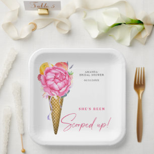 Aquarell BLUMEN EIS - Brautparty Pappteller