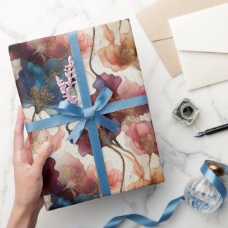 Aquarell-Blumen-Fancy-Elegante-Geschenkpapier Geschenkpapier