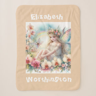 Aquarell-Blumen-Fee-Prinzessin-Typografie rosa Sherpadecke