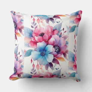 Aquarell-Blumen Florales Design Kissen