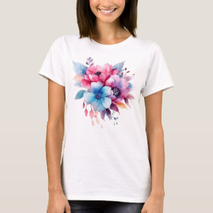 Aquarell-Blumen Florales Design T-Shirt