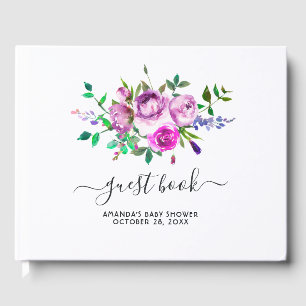 Aquarell Blumen Frühlings-Baby-Party Gästebuch