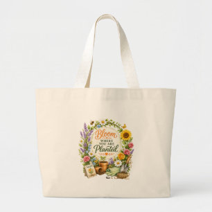 Aquarell-Blumen-Garten-Inspirationsdesign Jumbo Stoffbeutel