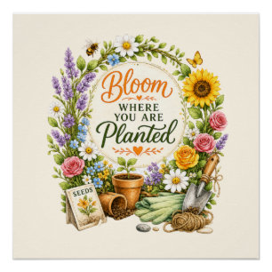 Aquarell-Blumen-Gartenbau-Inspirationsdesign Poster
