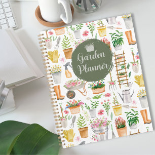 Aquarell-Blumen-Gartengeräte Garten Planer