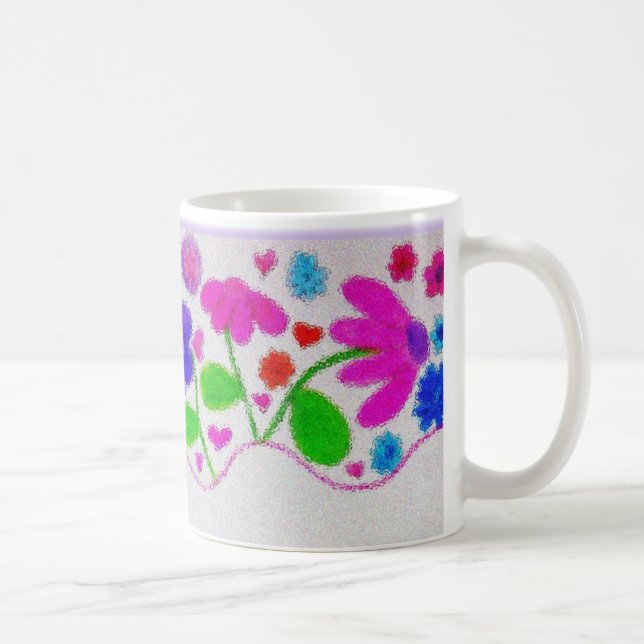Aquarell-Blumen-Geschenktasse Kaffeetasse (Rechts)
