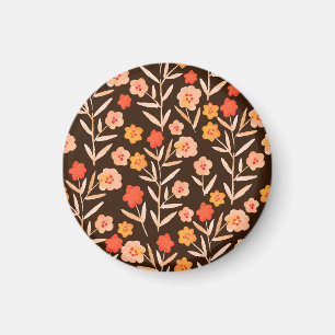 Aquarell-Blumen: Handgezeichnete Textur Magnet