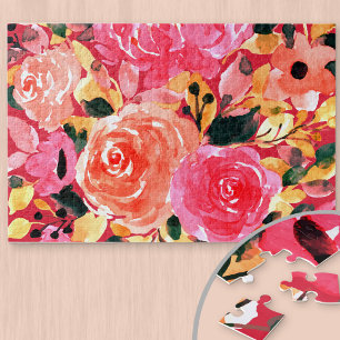Aquarell-Blumen Helles Rosa Sommerblüten