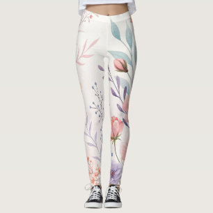 Aquarell-Blumen-High-Waisted-Leggings Leggings