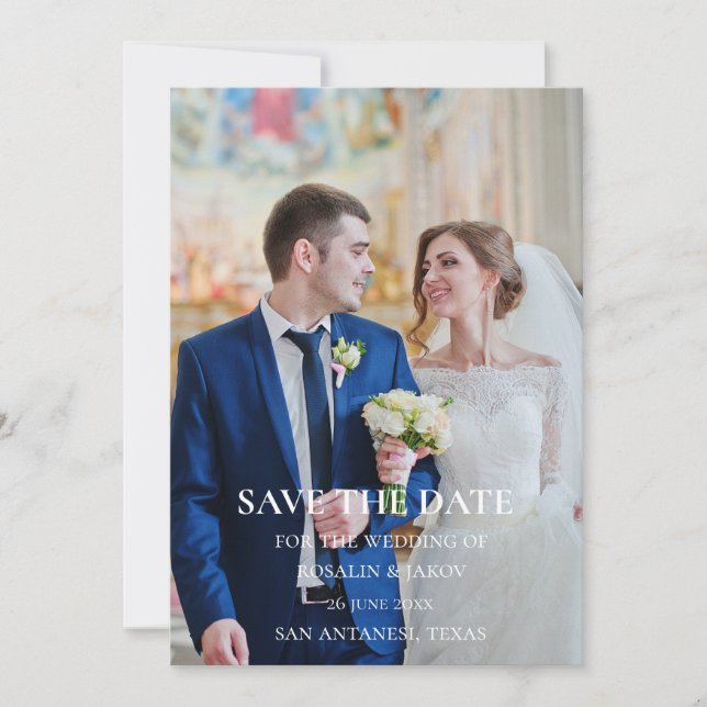Aquarell-Blumen-Hochzeit Rustikal Save The Date (Vorderseite)