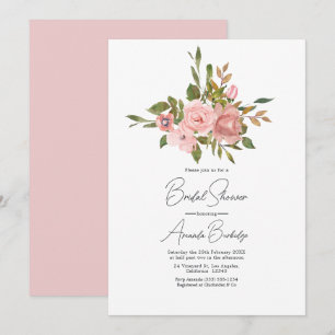 Aquarell Blumen Hochzeits-Einladung Blush Pink Einladung