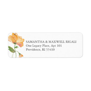 Aquarell-Blumen-Hochzeits-Rücksende-Adressetikette