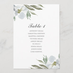 Aquarell-Blumen-Hochzeits-Sitzplan-Tabelle Einladung