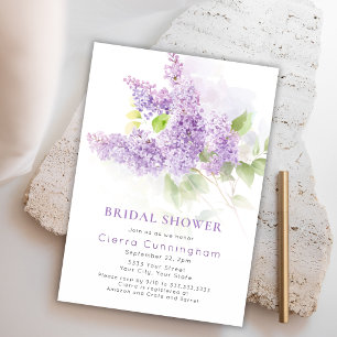 Aquarell Blumen Hochzeitsdusche Lila Einladung