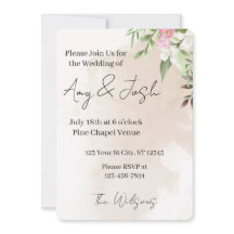 Aquarell-Blumen-Hochzeitseinladung