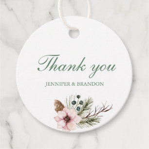 Aquarell-Blumen-Hochzeitsgeschenk-Danksagungs-Gesc Geschenkanhänger