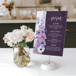 Aquarell Blumen Hochzeitsmenükarte Menükarte