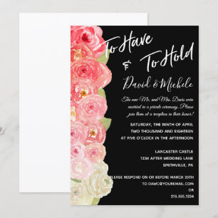 Aquarell-Blumen-Hochzeitsnachricht/Anzeige nach de Einladung
