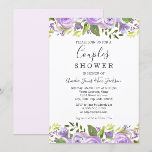 Aquarell-Blumen-Hochzeitspaare-Party Einladung